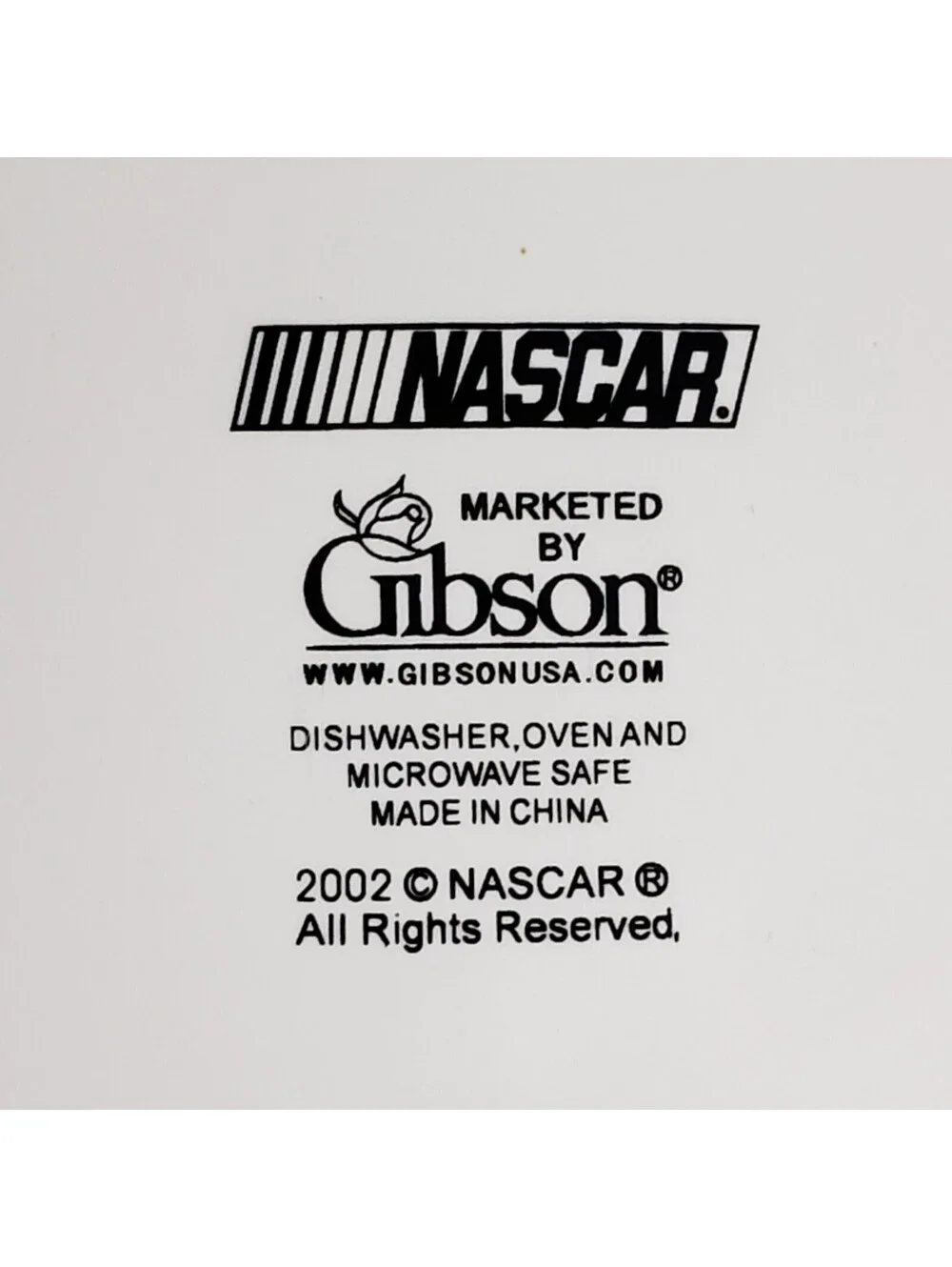 Vintage Gibson Nascar Dinner Plates Set of TWO 2002 Ceramic Racing Car